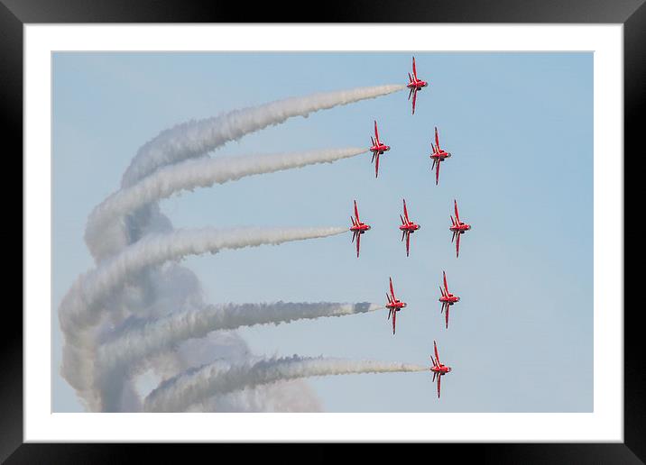 Red Arrows diamond Nine Framed Mounted Print by Oxon Images