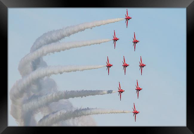 Red Arrows diamond Nine Framed Print by Oxon Images