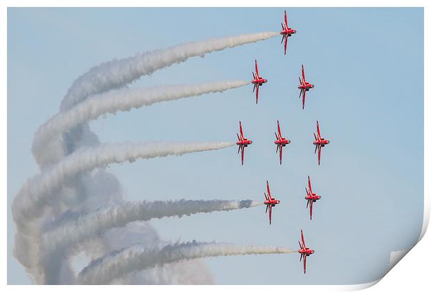 Red Arrows diamond Nine Print by Oxon Images