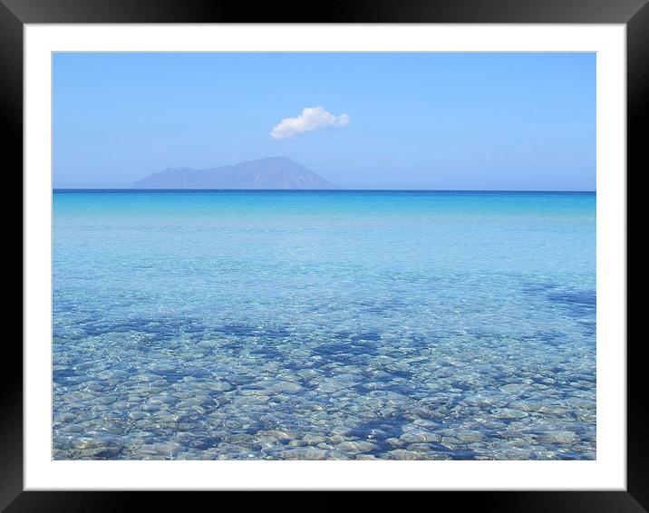 Clear blue waters of Plathiena, Milos, Greece Framed Mounted Print by DEE- Diana Cosford