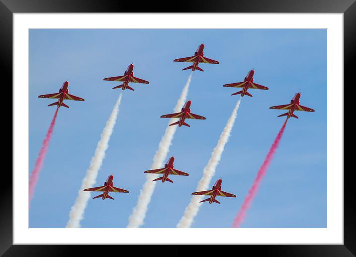 Red Arrows formation Framed Mounted Print by Oxon Images