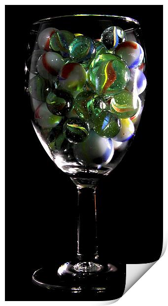 a glass of Marbles Print by Doug McRae