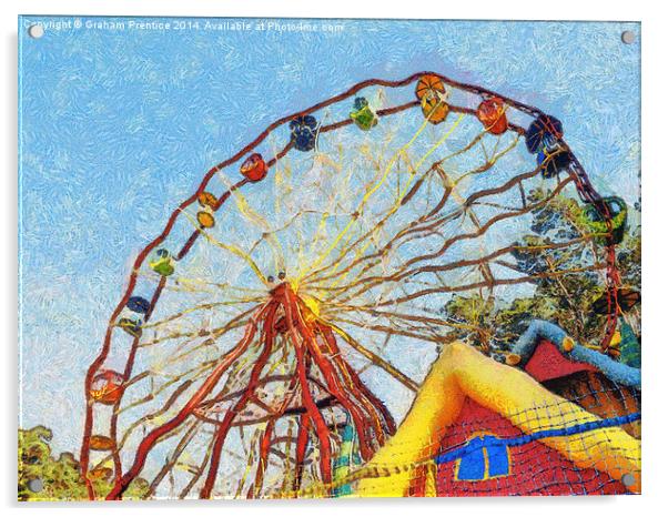 Colourful Ferris Wheel Acrylic by Graham Prentice