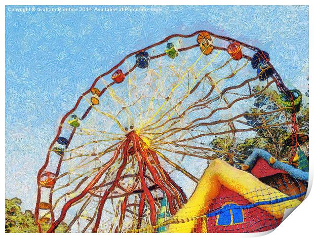 Colourful Ferris Wheel Print by Graham Prentice