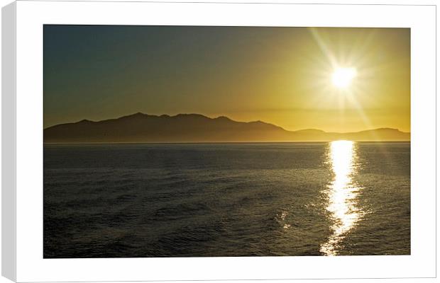 Arran from the ferry Canvas Print by jane dickie