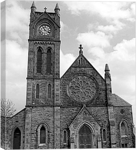 Paterson Church , Stonehouse in mono Canvas Print by Bill Lighterness