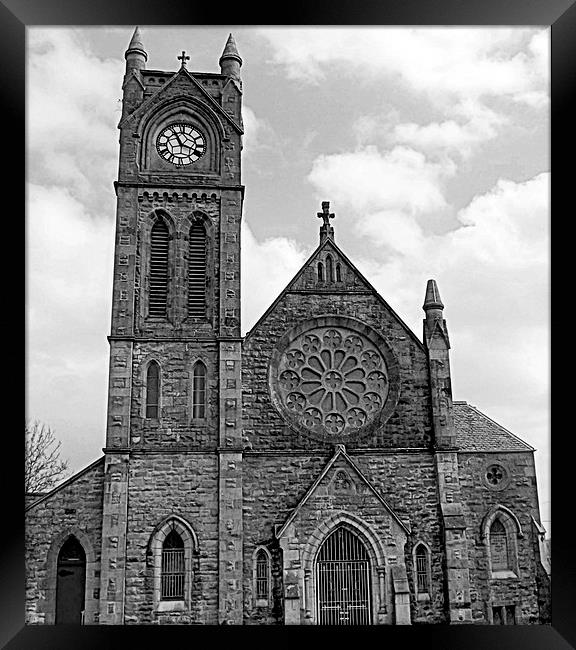 Paterson Church , Stonehouse in mono Framed Print by Bill Lighterness