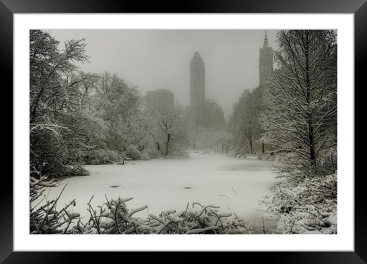 Frozen In New York City Framed Mounted Print by Chris Lord
