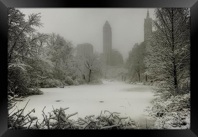 Frozen In New York City Framed Print by Chris Lord