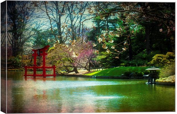 Japanese Garden In Spring Canvas Print by Chris Lord