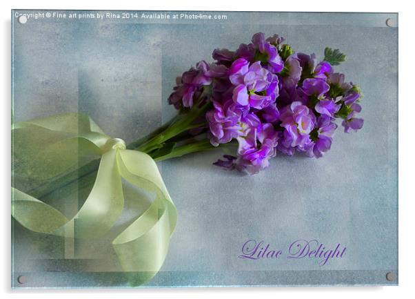 Lilac Delight Acrylic by Fine art by Rina