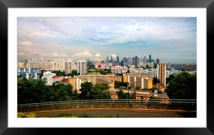 Singapore from Mt Faber Framed Mounted Print by Mark McDermott