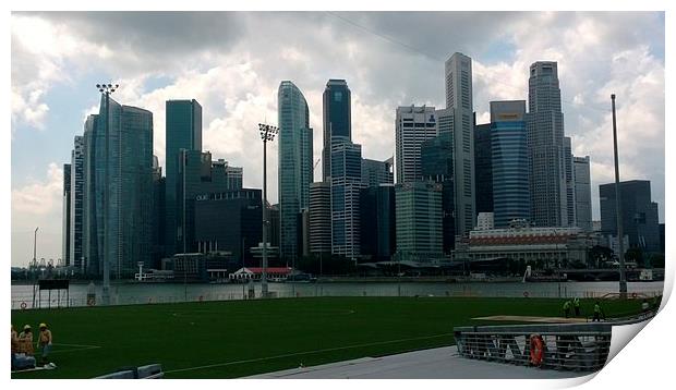 Singapore Financial District Print by Mark McDermott
