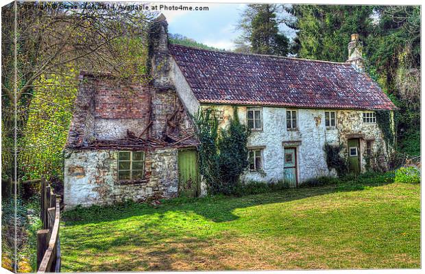 Dilapidated Cottages in Tintern Canvas Print by Steve H Clark