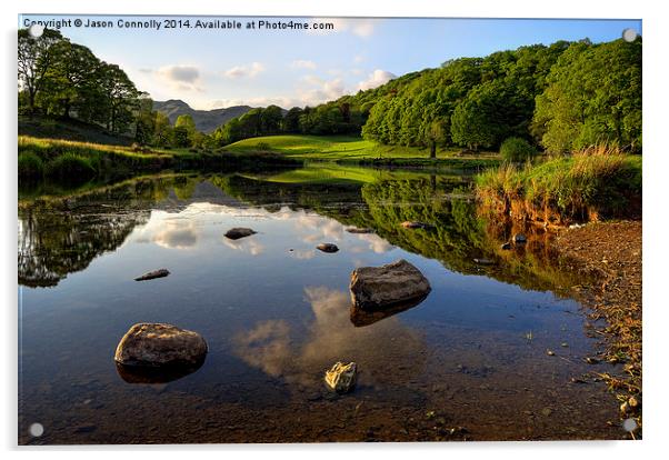 The River Brathay, Elterwater Acrylic by Jason Connolly