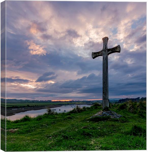 St Cuthberts cross on church hill Canvas Print by Richard Armstrong
