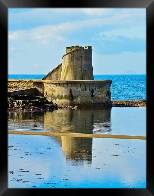 Reflective Ardrossan Watch Tower Framed Print by Chris Archer
