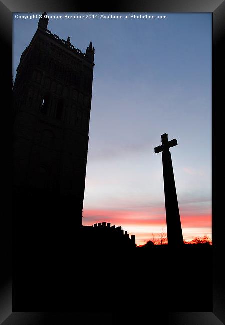 Durham Cathedral and Cross Framed Print by Graham Prentice