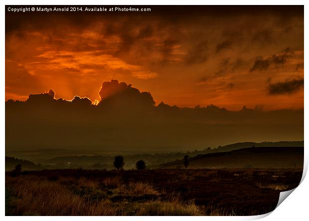 Yorkshire Moors Sunset Print by Martyn Arnold