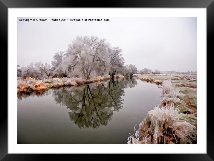 Frosty River Scene Framed Mounted Print by Graham Prentice