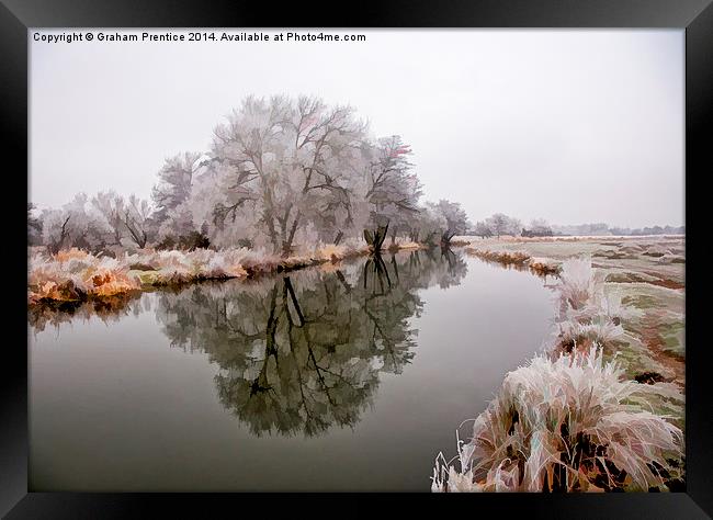 Frosty River Scene Framed Print by Graham Prentice