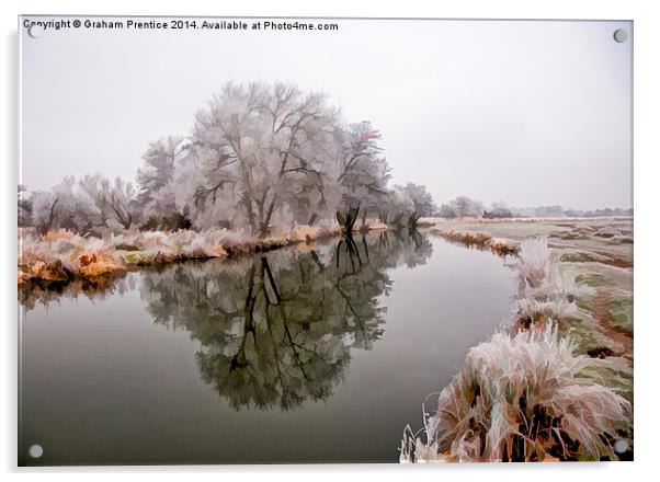 Frosty River Scene Acrylic by Graham Prentice