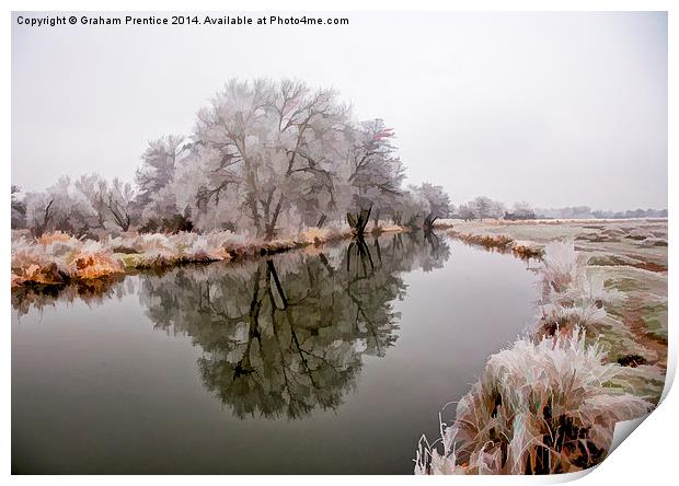 Frosty River Scene Print by Graham Prentice