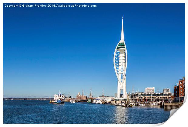 Spinnaker Tower and Portsmouth Harbour Print by Graham Prentice