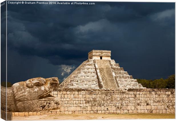 Chichen Itza, Storm Approaching Canvas Print by Graham Prentice