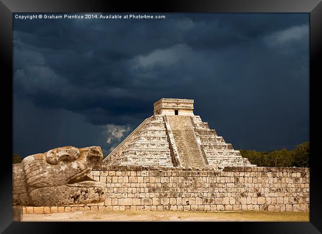 Chichen Itza, Storm Approaching Framed Print by Graham Prentice