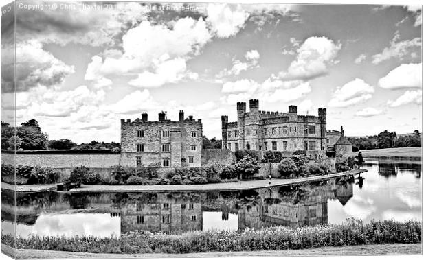 Leeds Castle Black and White Canvas Print by Chris Thaxter