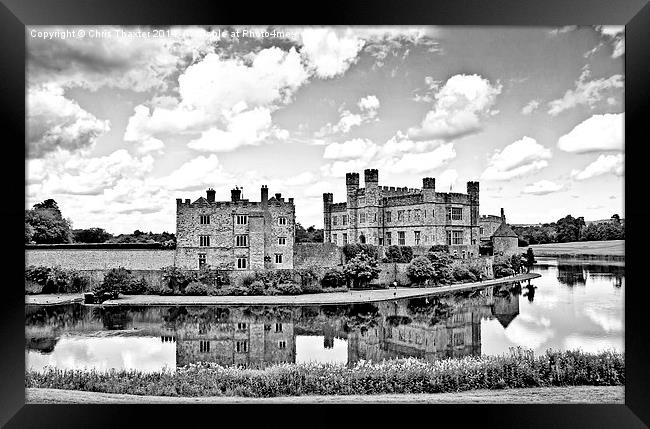 Leeds Castle Black and White Framed Print by Chris Thaxter