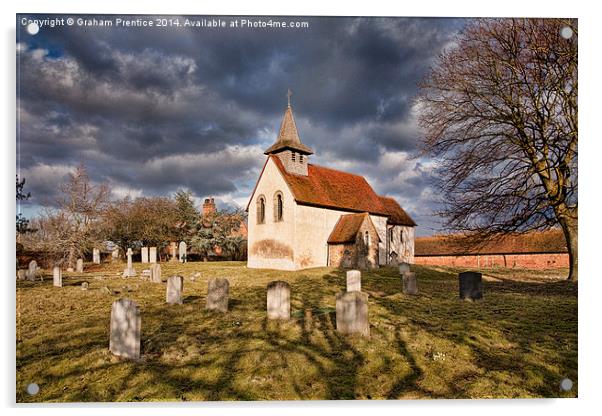 Wisley Church Acrylic by Graham Prentice