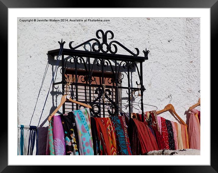 Andalucian scarves for sale Framed Mounted Print by Jennifer Henderson