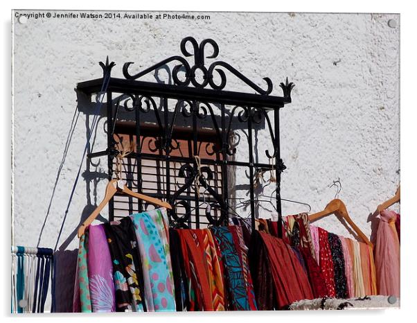 Andalucian scarves for sale Acrylic by Jennifer Henderson