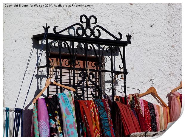 Andalucian scarves for sale Print by Jennifer Henderson