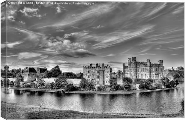 Leeds Castle Black and White 3 Canvas Print by Chris Thaxter
