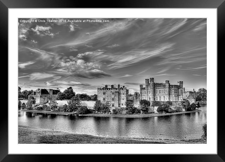 Leeds Castle Black and White 3 Framed Mounted Print by Chris Thaxter