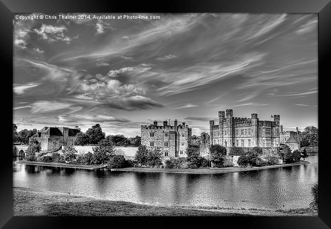 Leeds Castle Black and White 3 Framed Print by Chris Thaxter