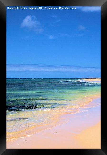 Tropical Island Blue Skies Framed Print by Brian  Raggatt