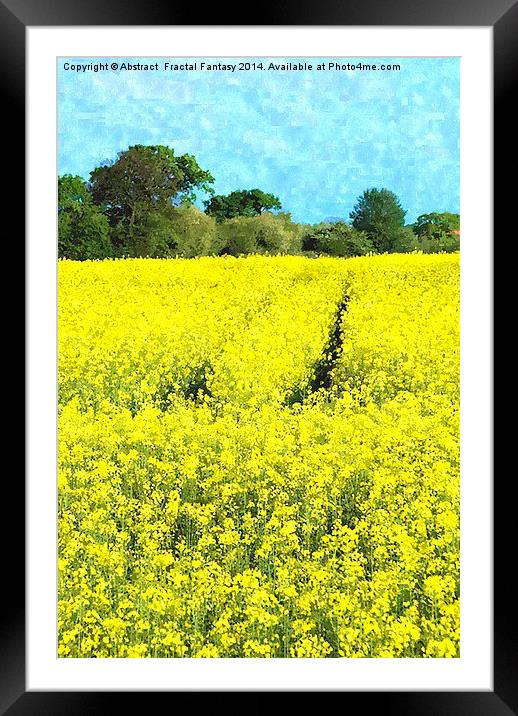 Rape Seed Field watercolour Framed Mounted Print by Abstract  Fractal Fantasy