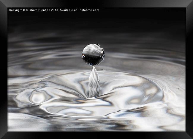 Balanced Water Droplet Framed Print by Graham Prentice