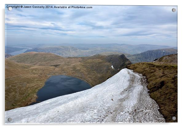 Red Tarn and Striding edge Acrylic by Jason Connolly