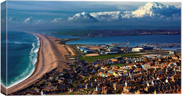 Chesil Beach Portland  Canvas Print by Anthony Michael 