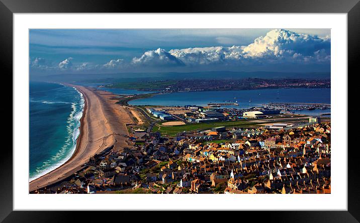 Chesil Beach Portland  Framed Mounted Print by Anthony Michael 