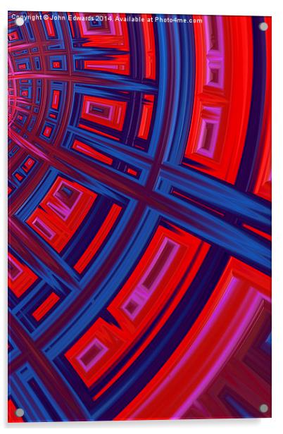 Abstract in Red and Blue Acrylic by John Edwards