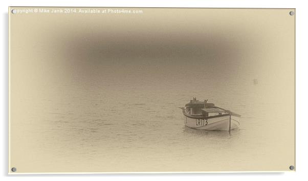 Misty Boat Acrylic by Mike Janik