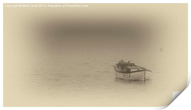 Misty Boat Print by Mike Janik