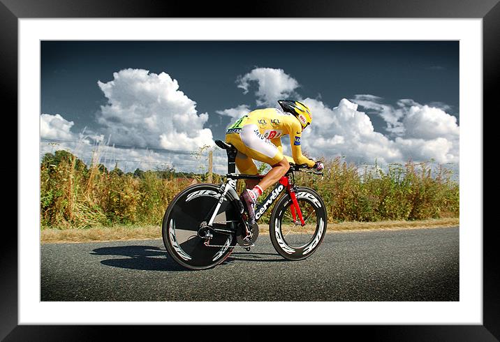 CARLOS SASTRE, TOUR DE FRANCE CHAMPION Framed Mounted Print by Eamon Fitzpatrick