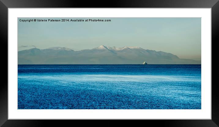 Snow Topped Arran Framed Mounted Print by Valerie Paterson